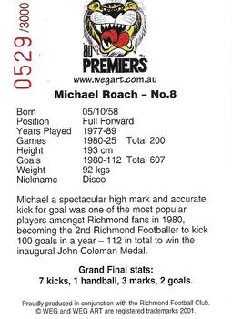 2001 Weg Art '80 Premiers #9 Michael Roach Back